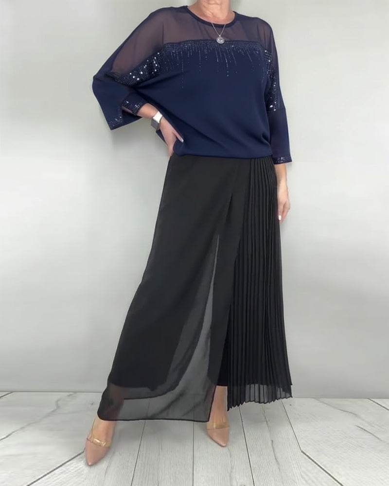 Bluse Netz Zusammengefügt Locker