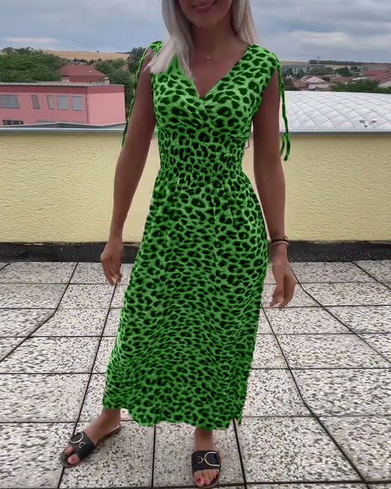 Ärmelloses Leopardenmuster-Kleid