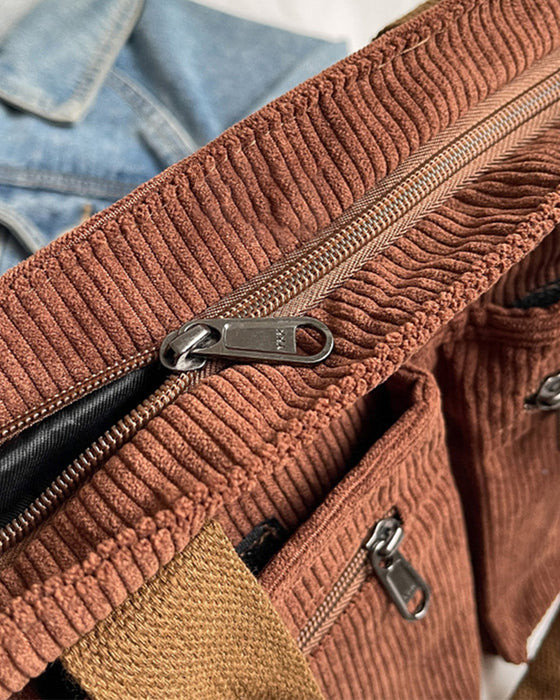 Einfarbige Cordtasche
