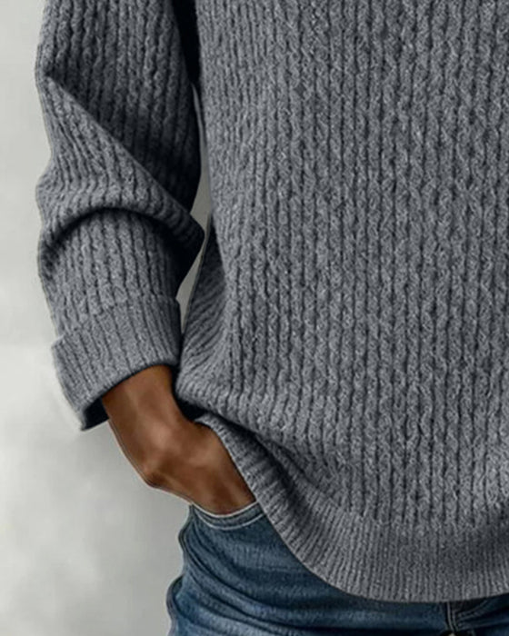 Lässiges, langärmeliges Sweatshirt in Unifarbe