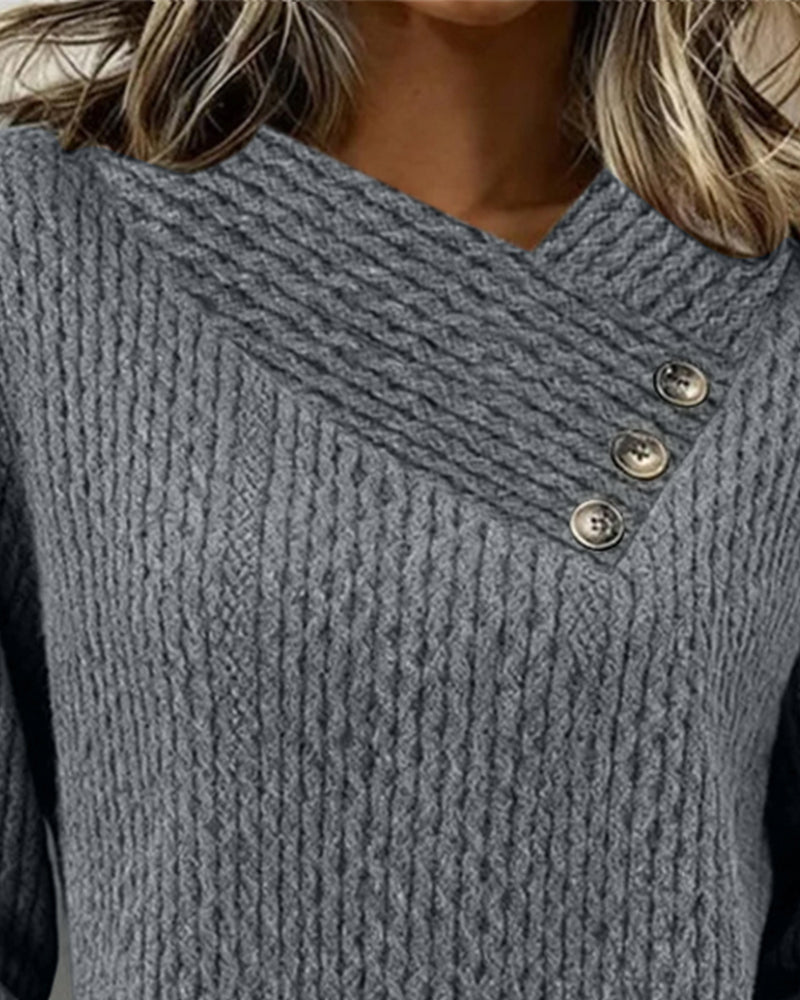 Lässiges, langärmeliges Sweatshirt in Unifarbe