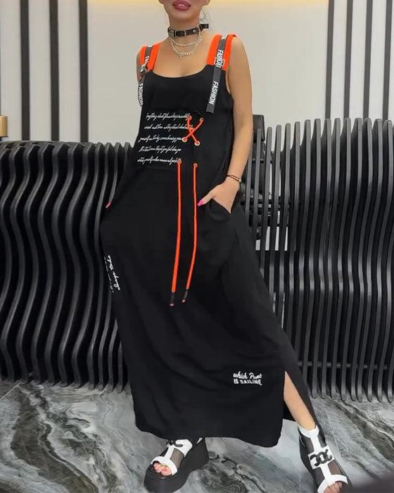 Kleid Ärmellos Personalisierter Buchstabendruck