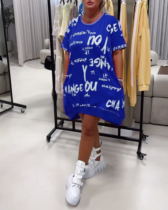 Kleid Lose Buchstabdruck