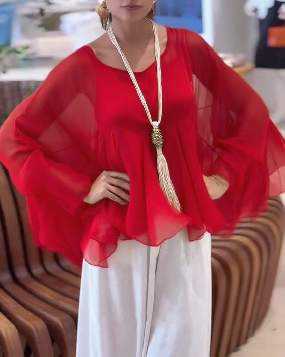Bluse mit stilvollem, einfarbigem Design