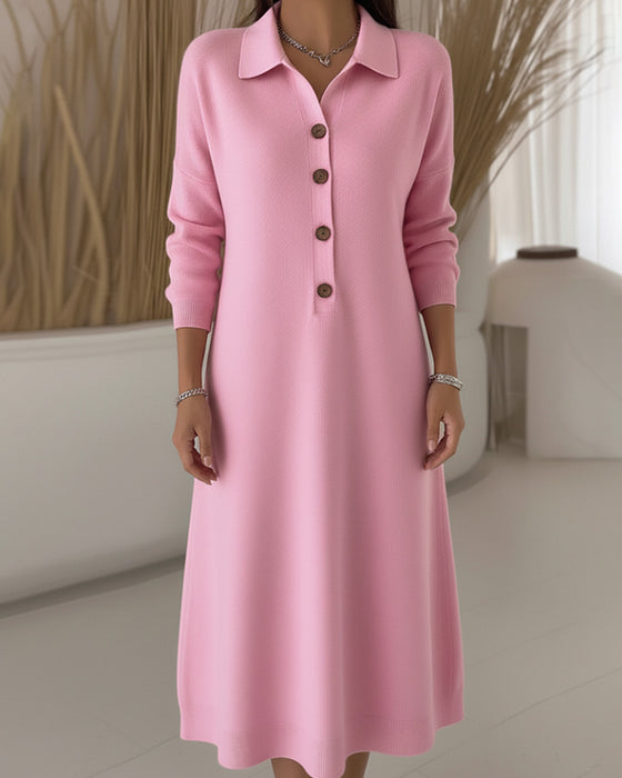 Modisches Hemdblusenkleid Mit Reverskragen