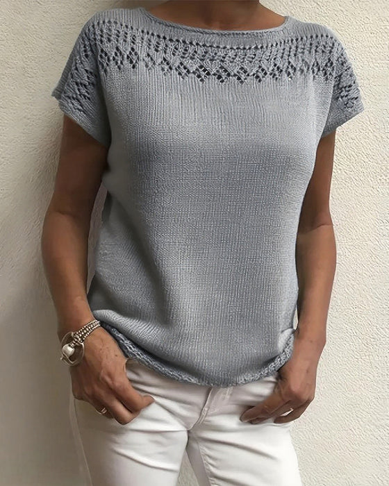 Pullover lässig kurzarm einfarbig
