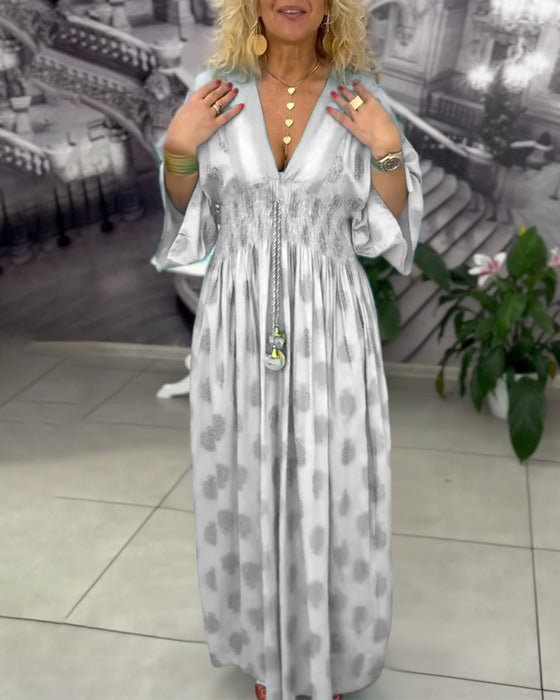 Kleid locker Urlaubsmuster Taille Maxi