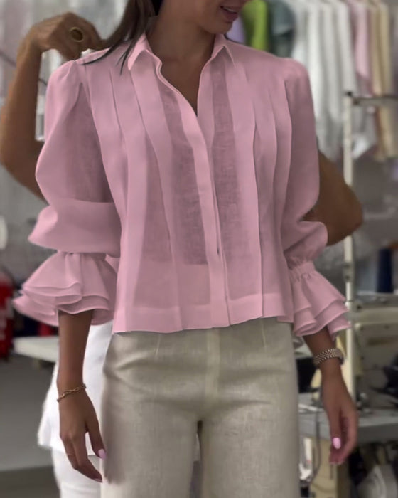 Bluse Puffärmel Rüsche