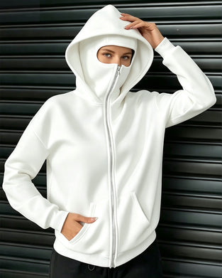 Mantel Kapuze Lässig Reißverschluss Sweatshirt