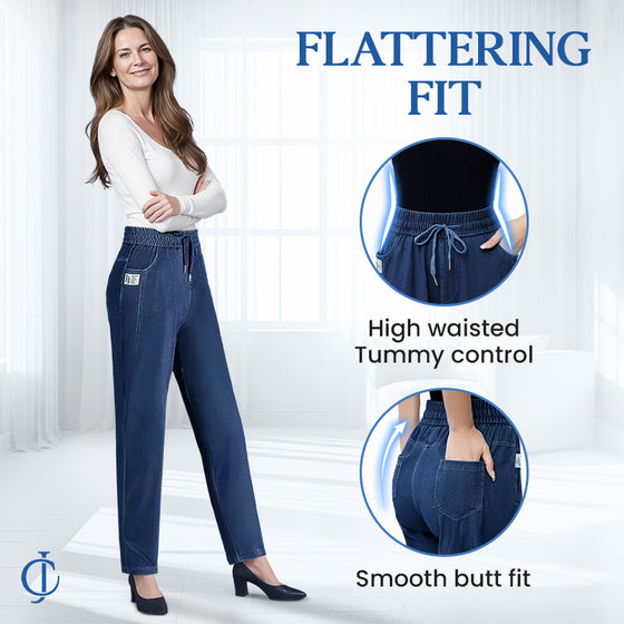 Hohe Taille Ultra Dehnbare Mom Jeans