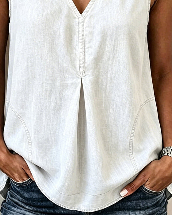 Tank Top V-Ausschnitt Denim
