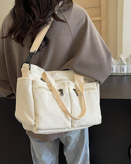 Einfarbige Cordtasche