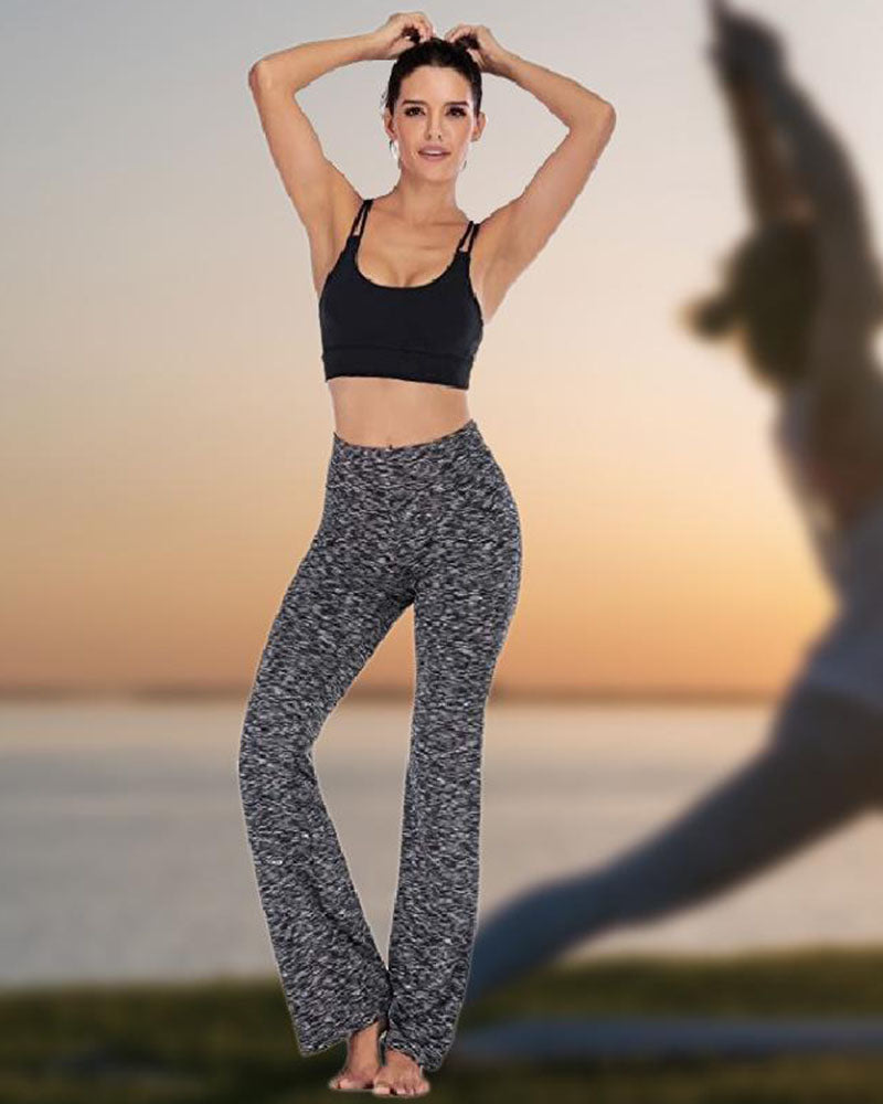 Hose Damen Hohe Taille Ausgestelltes Bein Yoga