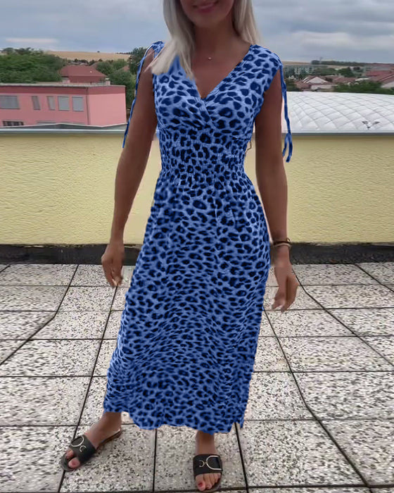 Ärmelloses Leopardenmuster-Kleid