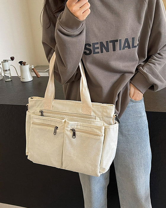Einfarbige Cordtasche