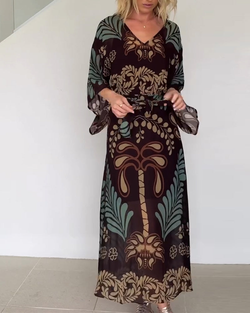 Kleid Boho V-Ausschnitt Weit