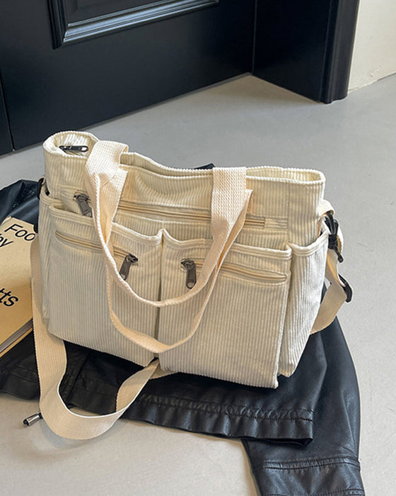 Einfarbige Cordtasche