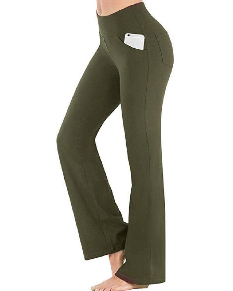 Hose Damen Hohe Taille Ausgestelltes Bein Yoga