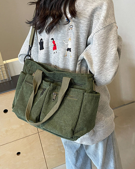 Einfarbige Cordtasche
