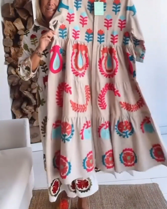 Kleid Blumen Grafischer Druck