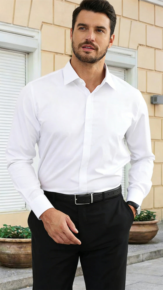 Herren Langarmhemd Uni