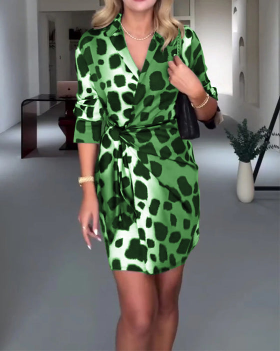 Kleid lässig schmal Leopardenmuster
