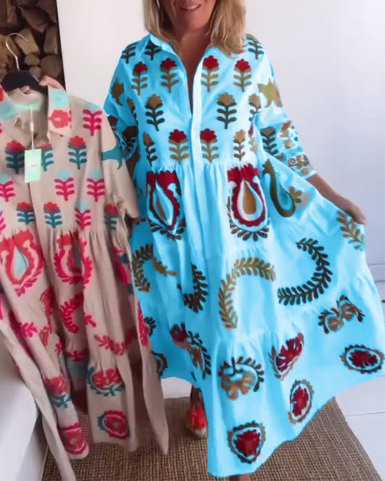 Kleid Blumen Grafischer Druck