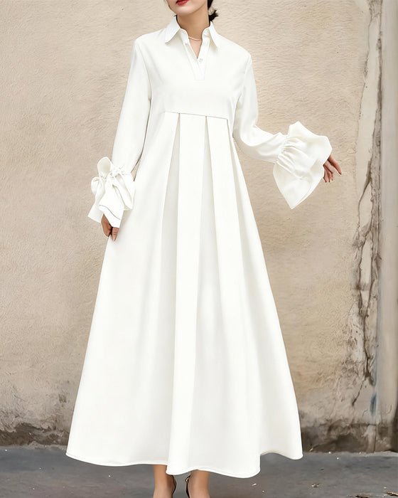 Kleid Mode Hemdkragen ausgestellt