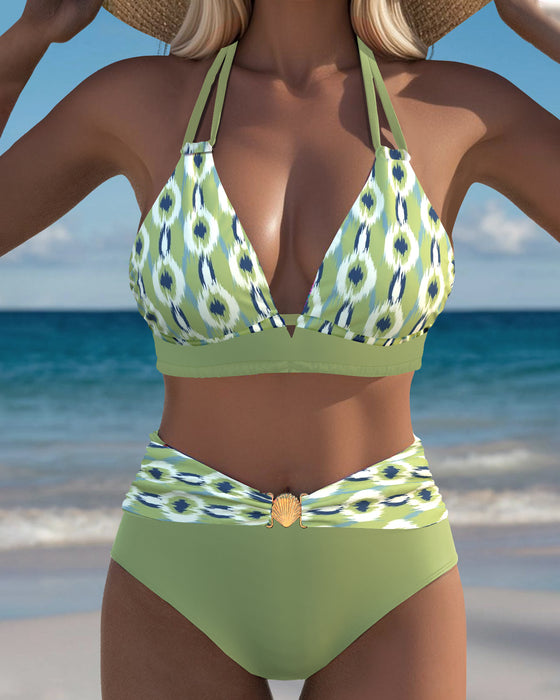 Bikini Sexy Tiefer V Schlitz Druck