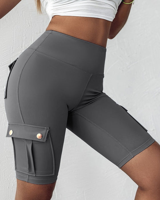 Shorts mit hoher Taille und Taschen