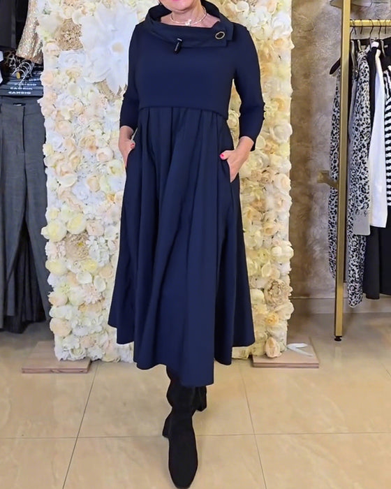 Kleid Modisch Street Uni A-Linie