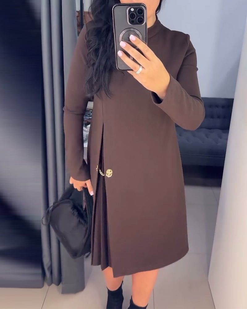 Elegantes Kleid mit gemustertem Patchwork