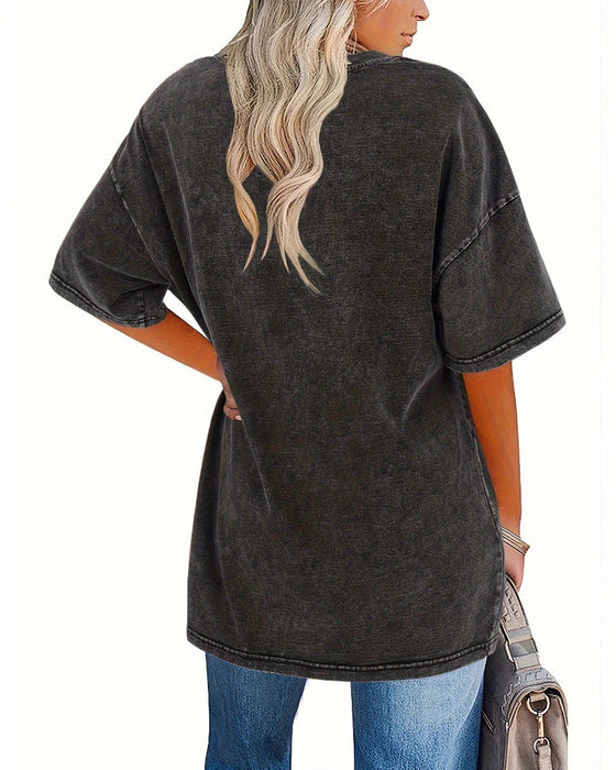 T-Shirt Loose Fit Lässig Kurzarm
