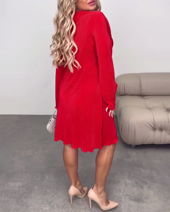 Lässiges, einfarbiges Kleid, knielang