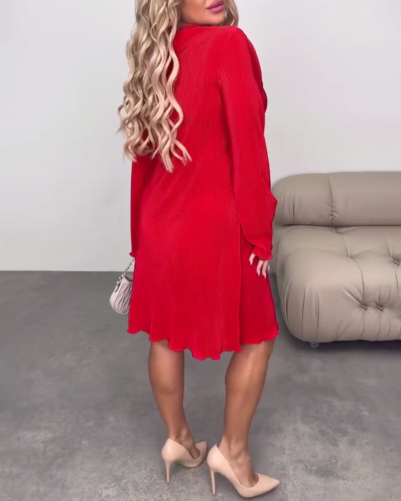 Lässiges, einfarbiges Kleid, knielang