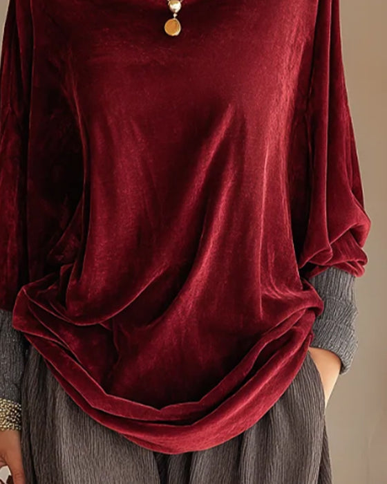 Bluse Drapierter Ausschnitt Lässig