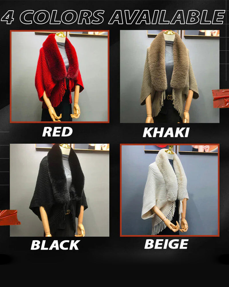 Umhang Modisch Dicker Pelzkragen Schal