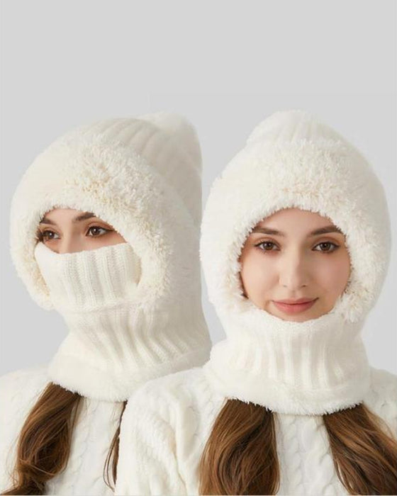 Damenmütze In Uni-Farbe Mit Bommel
