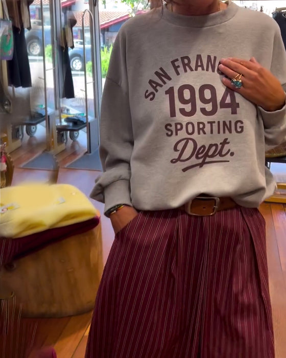 Sweatshirt Buchstaben Druck Rundhalsausschnitt