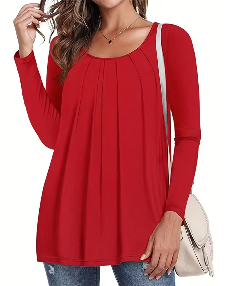 Top bequem integrierter BH plissiert casual