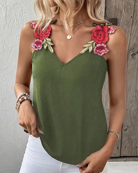 Tanktop Lässig Blumenmuster