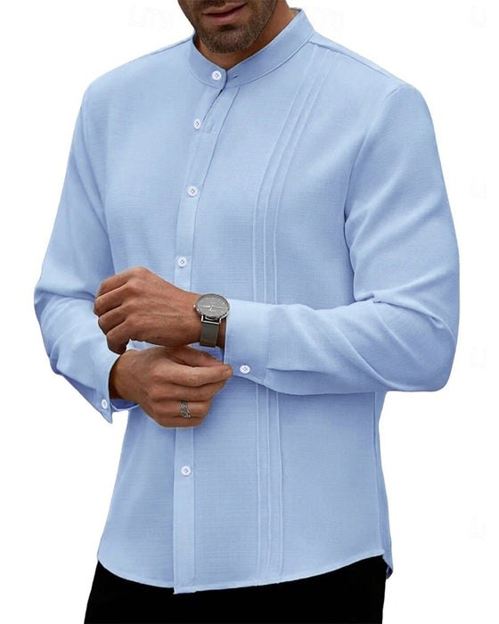 Herren Hemd Mode Mini-Mandarin-Kragen