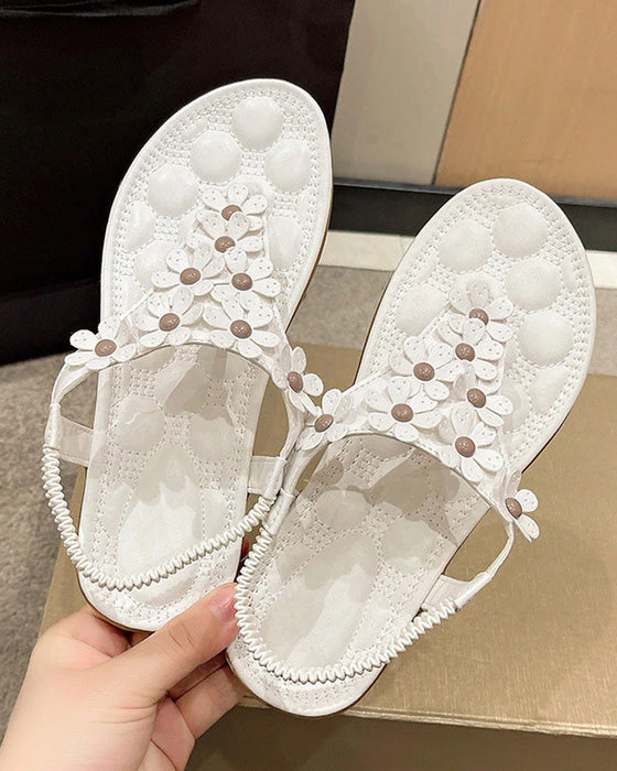 Strandsandalen mit 3D-Blumen