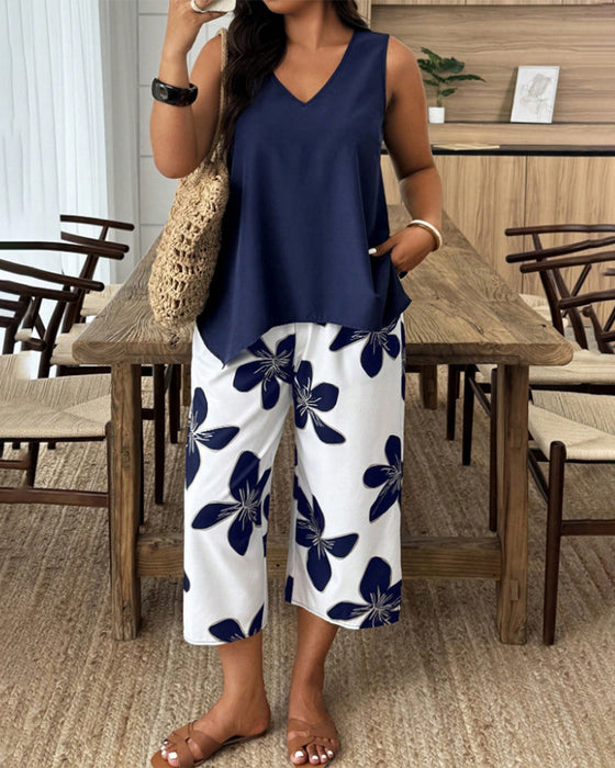 Set Elegant Print Ärmellos