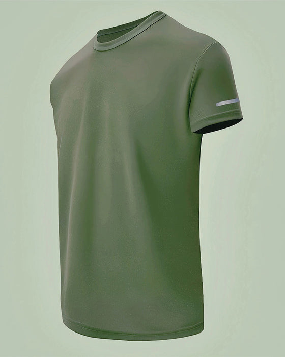 Herren T-Shirt Einfarbig Kurzarm Sportlich