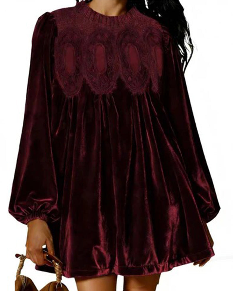 Vintage-Inspirierte Tunika Mit Spitzeneinsätzen