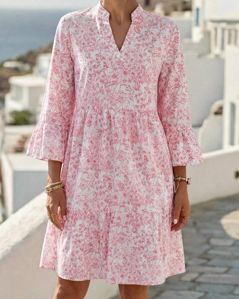 Kleid Blumig V-Ausschnitt Kuchen