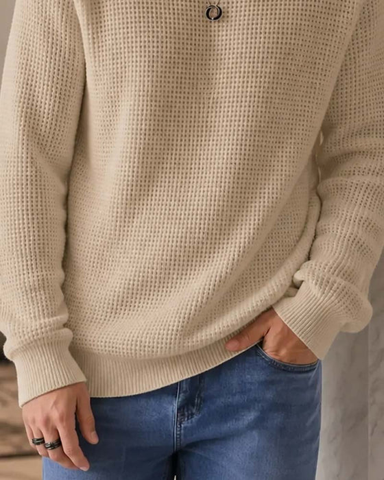 Pullover Herren Stilvoll Lässig Gestrickt
