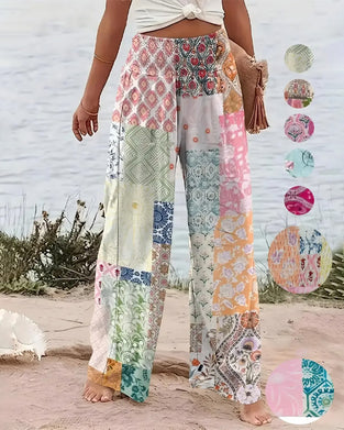 Hose Lässig Hohe Taille Druck