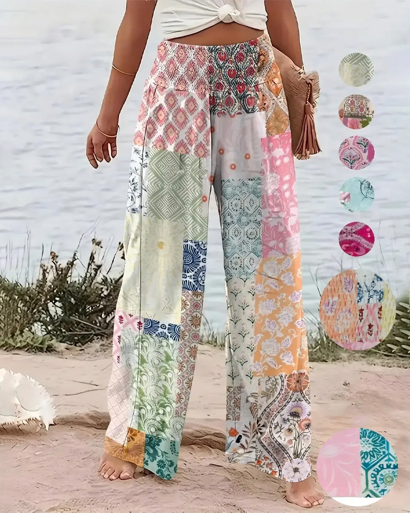 Hose Lässig Hohe Taille Druck
